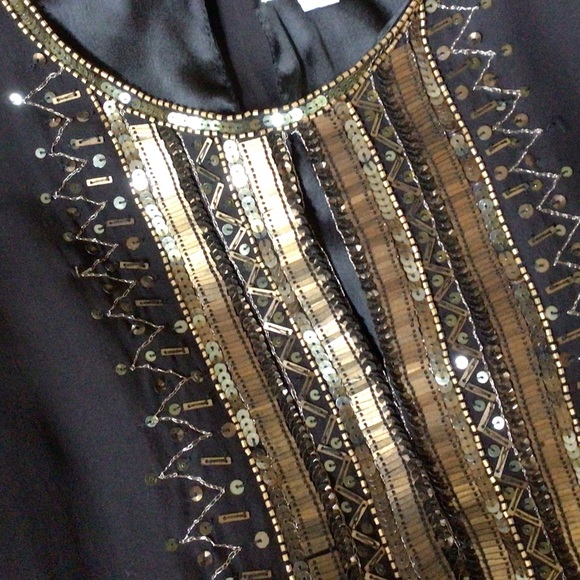 Parker embellished silk mini dress, black, small - Picture 3 of 10